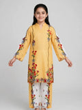 Girls Yellow Floral Co Ord Set