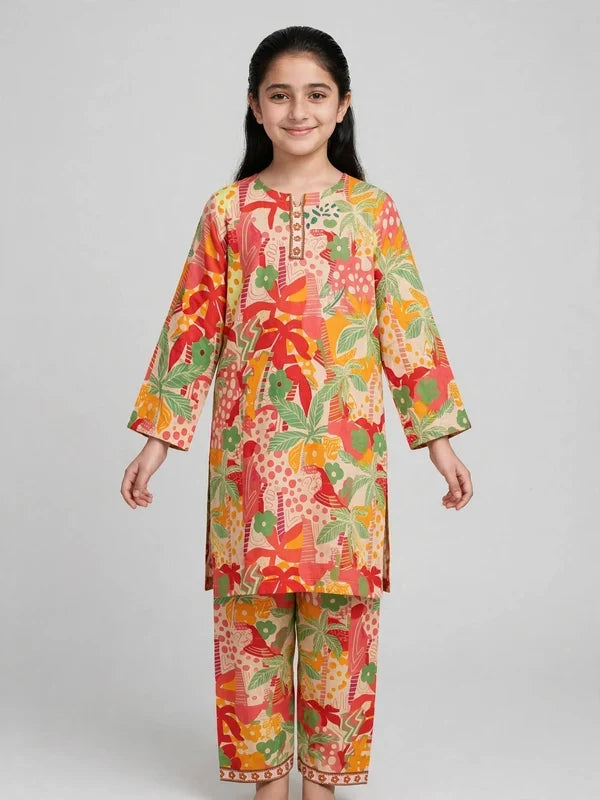 Girls Cocktail Printed Co Ord Set