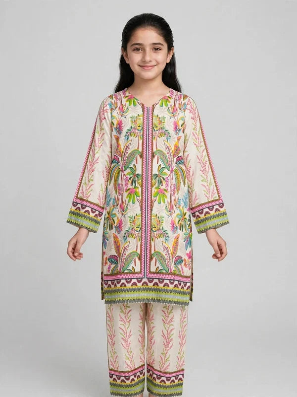 Girls Fluffy Floral Co Ord Set