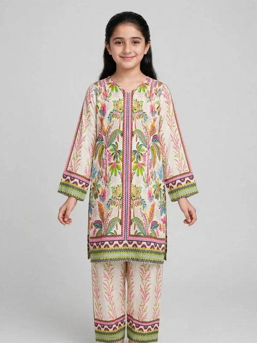 Girls Fluffy Floral Co Ord Set