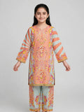 Girls Peach & Mint Printed Co Ord Set
