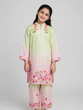 Girls Green Pink Co Ord Set