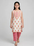 Girls Rose Printed Co Ord Set (Sleeves Included)
