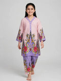 Girls Purple Floral Co Ord Set