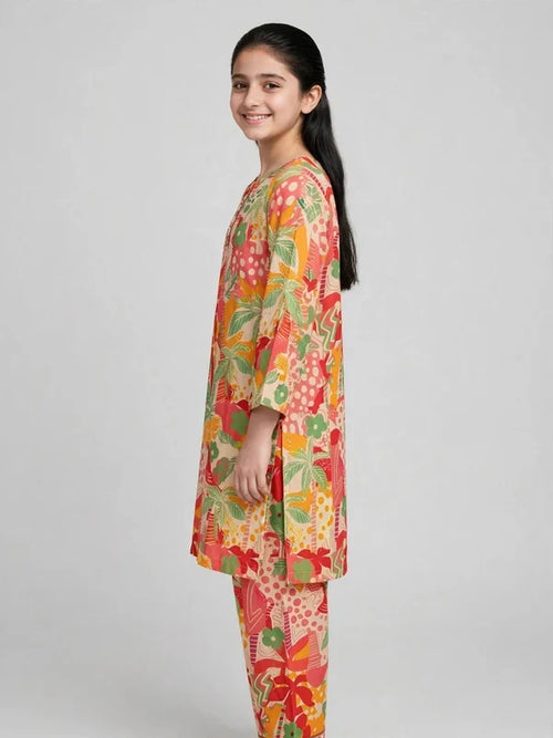 Girls Cocktail Printed Co Ord Set
