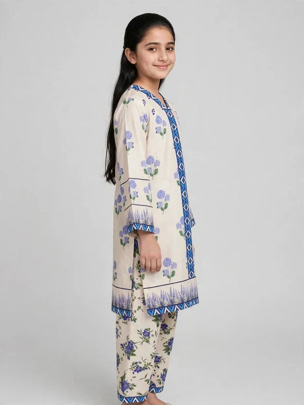 Girls White Floral Co Ord Set