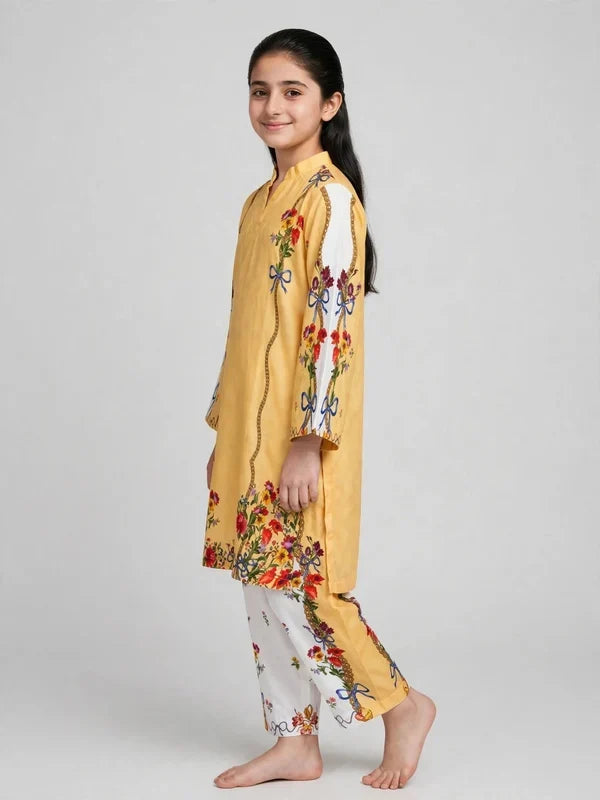 Girls Yellow Floral Co Ord Set