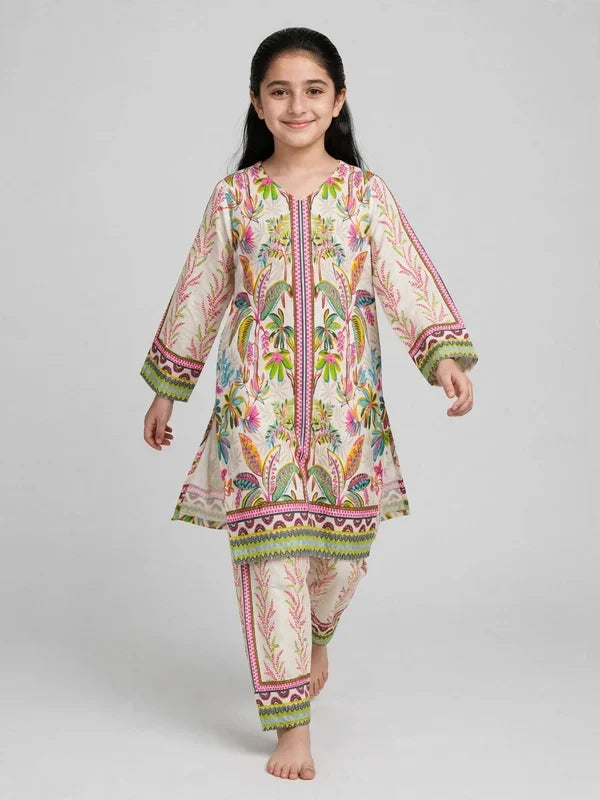 Girls Fluffy Floral Co Ord Set