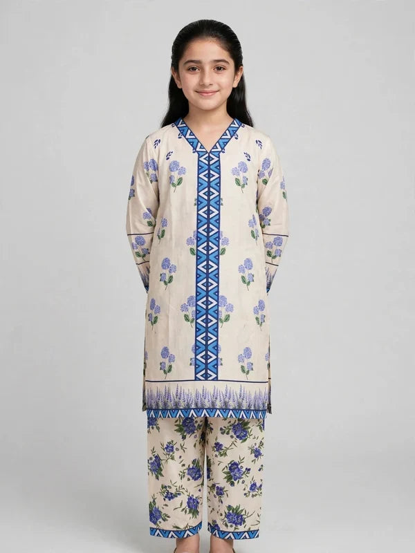Girls White Floral Co Ord Set