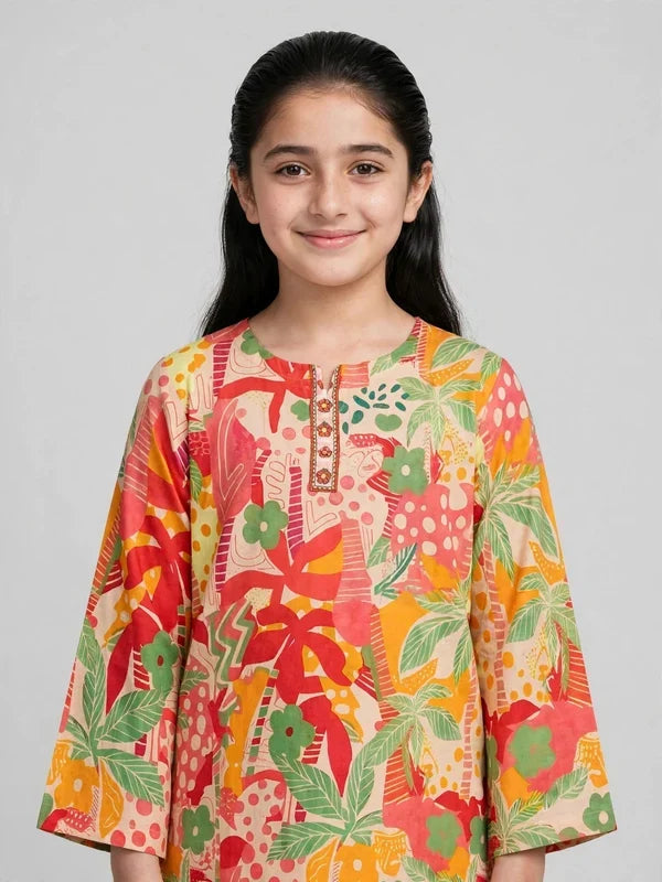 Girls Cocktail Printed Co Ord Set