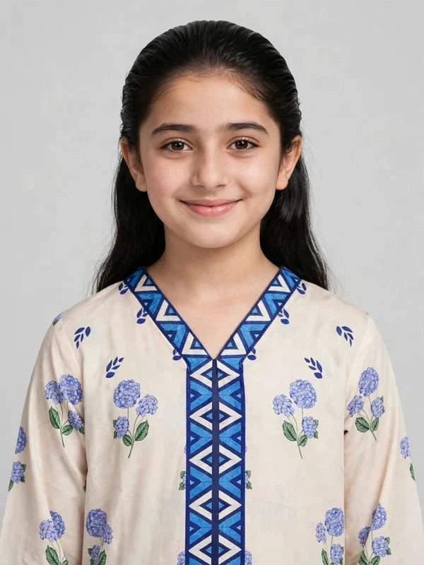 Girls White Floral Co Ord Set