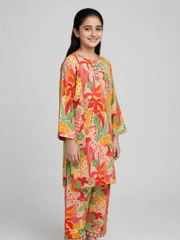 Girls Cocktail Printed Co Ord Set